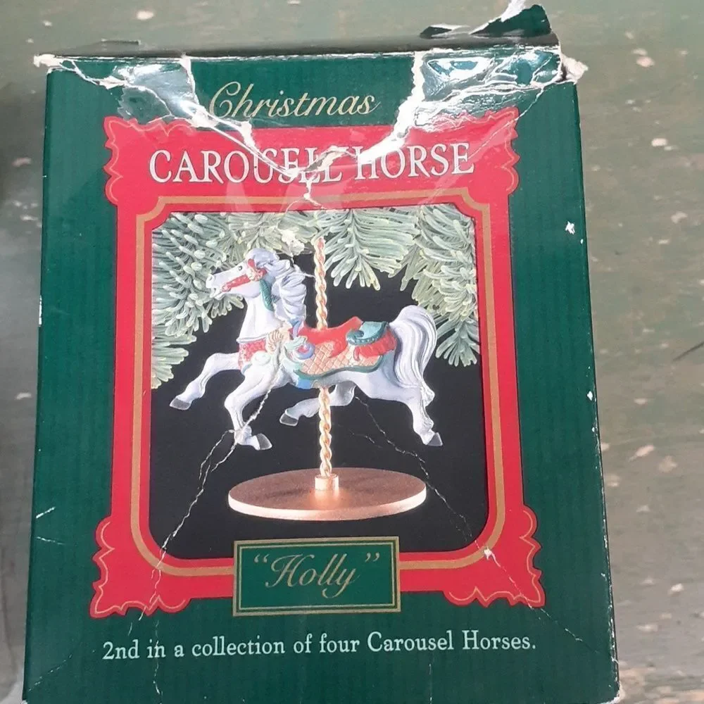 Bundle of 2 1989 Hallmark carousel horse-‎ 